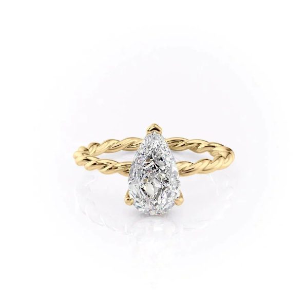 The Alice Set With A 2.5 Carat Pear Moissanite For Discount