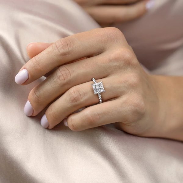 The Alice Set With A 3.5 Carat Princess Moissanite Online now