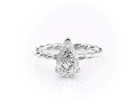 The Alice Set With A 1.5 Carat Pear Moissanite For Discount