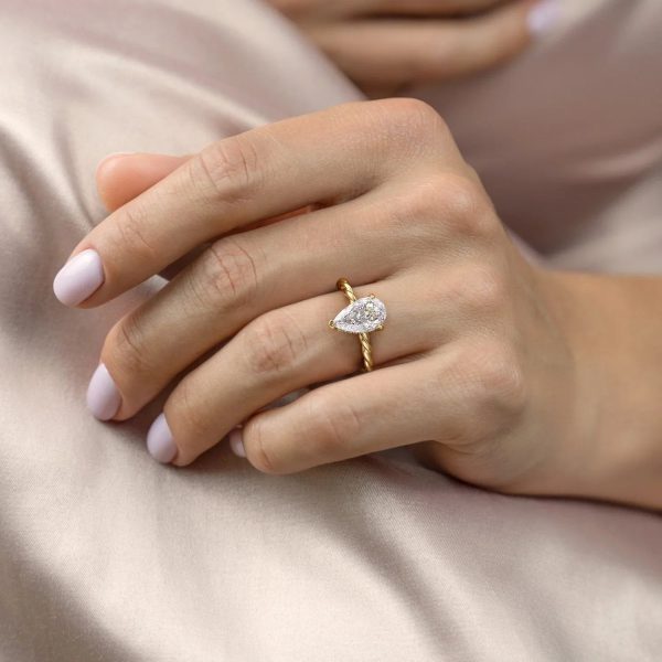 The Alice Set With A 2.5 Carat Pear Moissanite For Discount