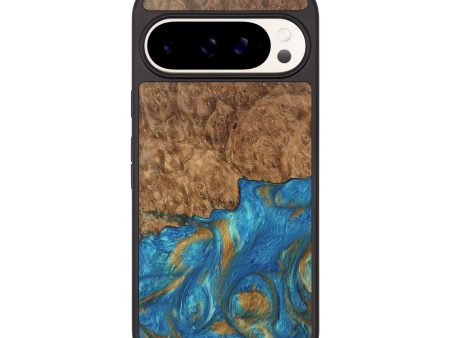 Pixel 9 Pro Wood Phone Case - Ara (Teal & Gold, 747470) Hot on Sale