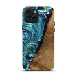 iPhone 15 Wood Live Edge Phone Case - Marcie (Teal & Gold, 747488) Discount