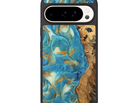 Pixel 9 Wood Phone Case - Hana (Teal & Gold, 747426) For Discount