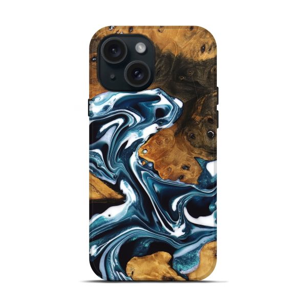 iPhone 15 Wood Live Edge Phone Case - Adriana (Blue, 747504) Fashion