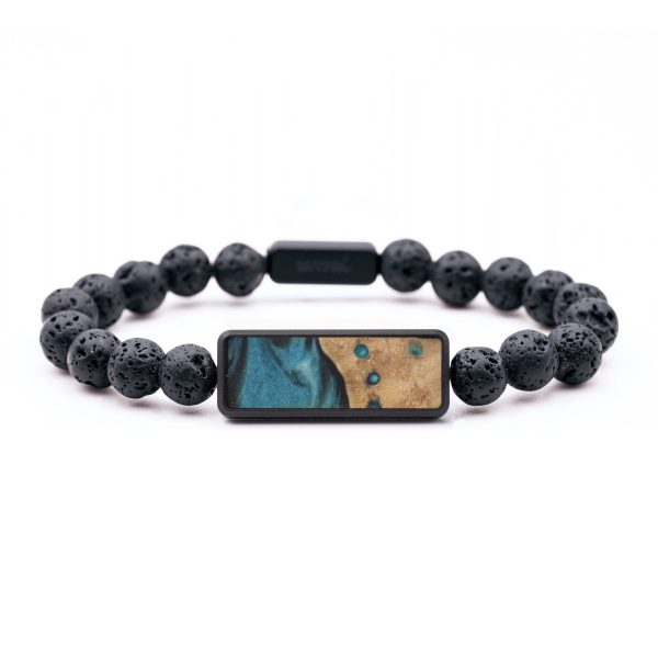 Lava Bead Wood Bracelet - Myrna (Blue, 747540) Online