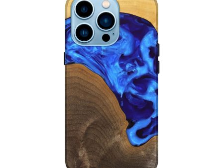 iPhone 14 Pro Wood Live Edge Phone Case - Jadiel (Blue, 747498) Hot on Sale