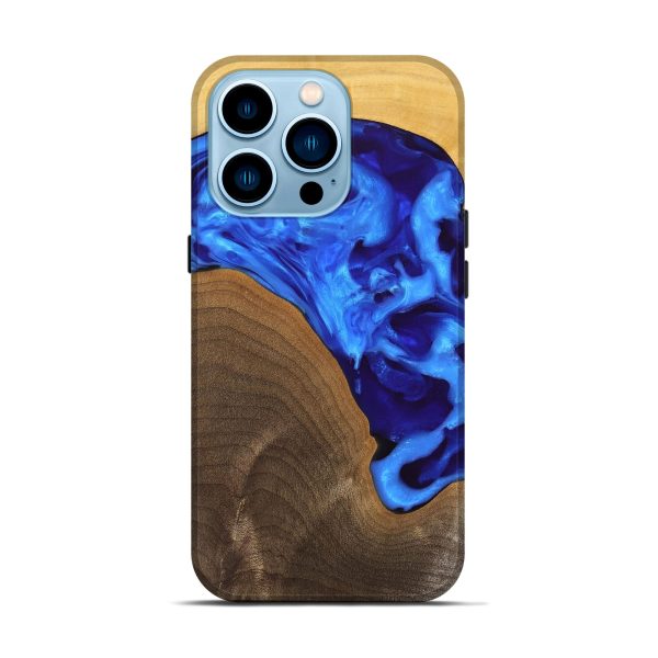 iPhone 14 Pro Wood Live Edge Phone Case - Jadiel (Blue, 747498) Hot on Sale