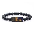 Lava Bead Wood Bracelet - Solomon (Blue, 747547) Online now