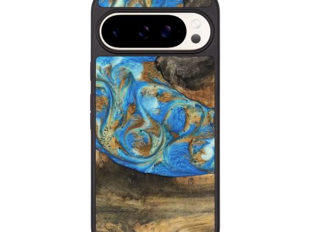 Pixel 9 Wood Phone Case - Nelson (Teal & Gold, 747411) Supply