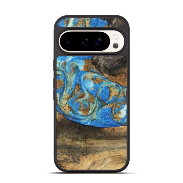 Pixel 9 Wood Phone Case - Nelson (Teal & Gold, 747411) Supply