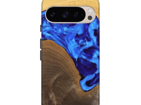 Pixel 9 Pro Wood Live Edge Phone Case - Jadiel (Blue, 747498) Discount