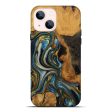 iPhone 14 Plus Wood Live Edge Phone Case - Lynda (Teal & Gold, 747503) Online Hot Sale