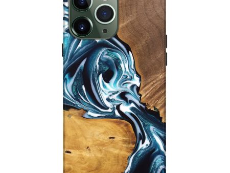 iPhone 13 Pro Max Wood Live Edge Phone Case - Cecelia (Blue, 747507) For Sale