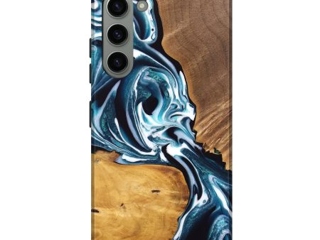 Galaxy S23 Plus Wood Live Edge Phone Case - Cecelia (Blue, 747507) For Sale