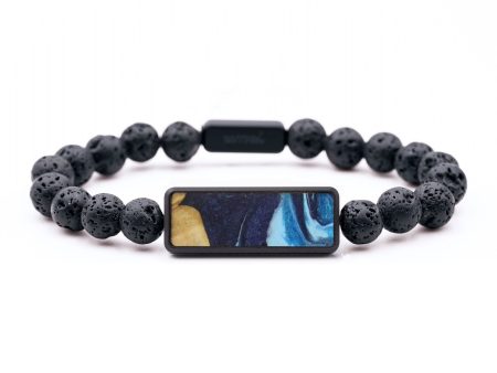 Lava Bead Wood Bracelet - Brittani (Blue, 747533) Cheap