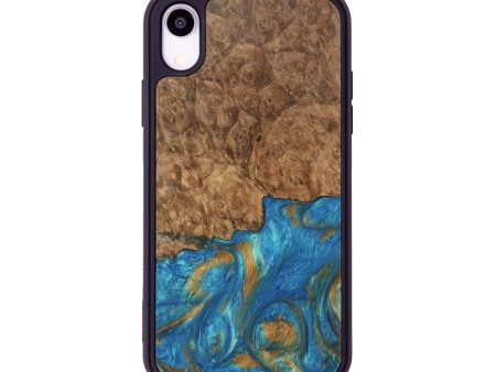 iPhone Xr Wood Phone Case - Ara (Teal & Gold, 747470) For Discount