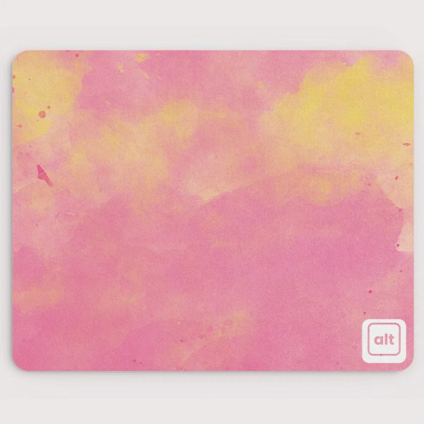 Pink and Gold Watercolor Mousepad For Sale