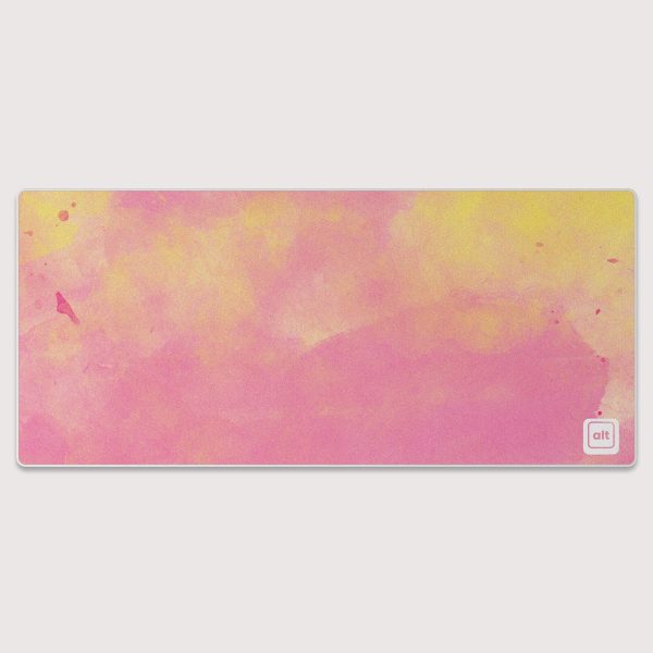 Pink and Gold Watercolor Mousepad For Sale