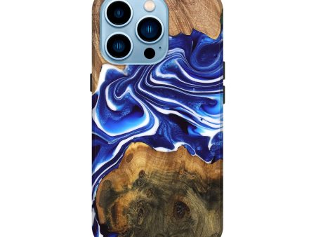 iPhone 14 Pro Wood Live Edge Phone Case - Felipe (Blue, 747485) Fashion