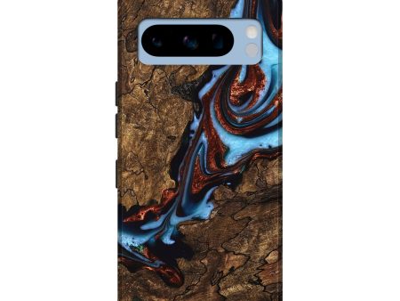 Pixel 8 Pro Wood Live Edge Phone Case - Tomas (Teal & Gold, 747480) For Cheap