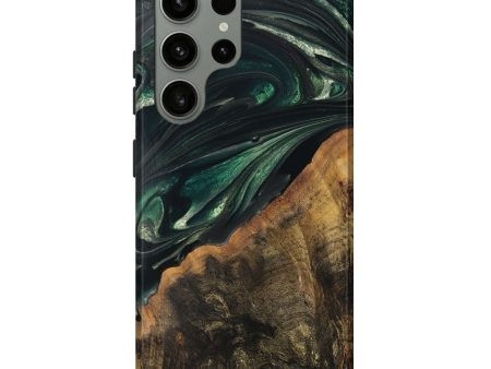 Galaxy S23 Ultra Wood Live Edge Phone Case - Javion (Green, 747483) For Cheap