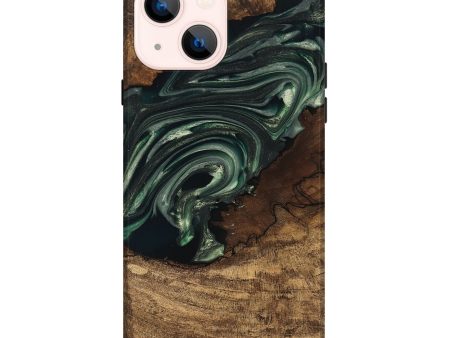 iPhone 14 Plus Wood Live Edge Phone Case - Ian (Green, 747484) on Sale