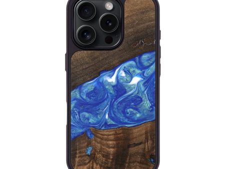 iPhone 16 Pro Wood Phone Case - Daron (Blue, 747478) Online Sale