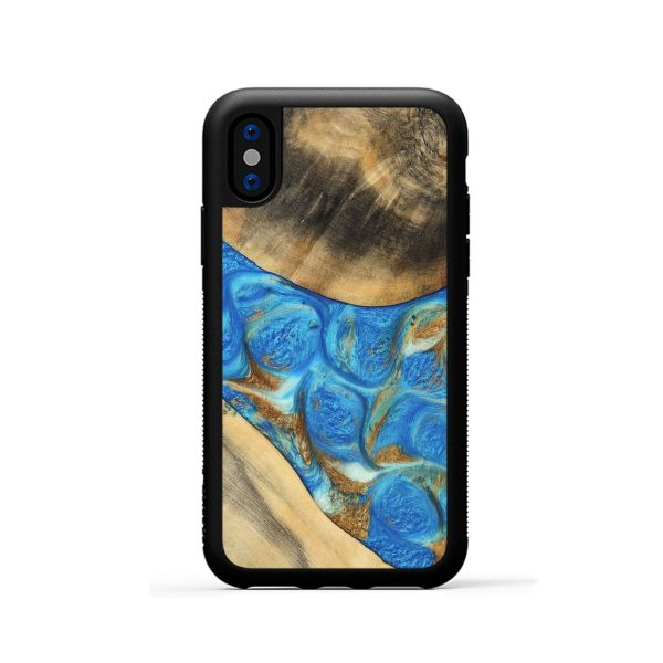 iPhone Xs Wood Phone Case - Jaquan (Teal & Gold, 747409) Hot on Sale