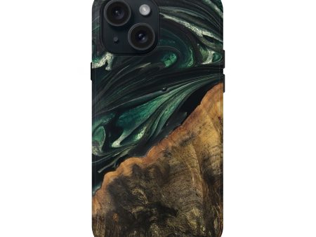 iPhone 15 Wood Live Edge Phone Case - Javion (Green, 747483) Online now