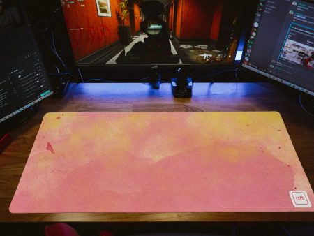 Pink and Gold Watercolor Mousepad For Sale