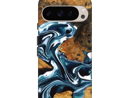 Pixel 9 Wood Live Edge Phone Case - Adriana (Blue, 747504) Fashion