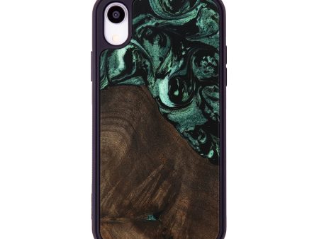 iPhone Xr Wood Phone Case - Brittny (Green, 747416) Online now