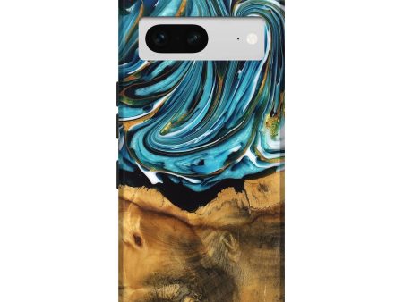 Pixel 7 Wood Live Edge Phone Case - William (Teal & Gold, 747509) Discount