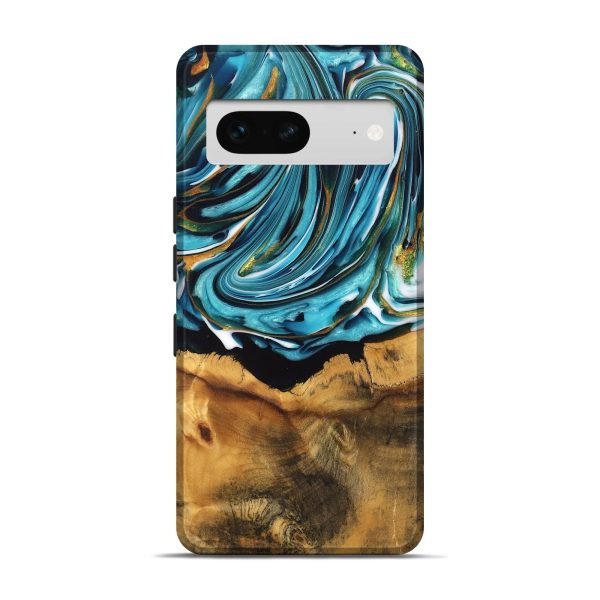 Pixel 7 Wood Live Edge Phone Case - William (Teal & Gold, 747509) Discount