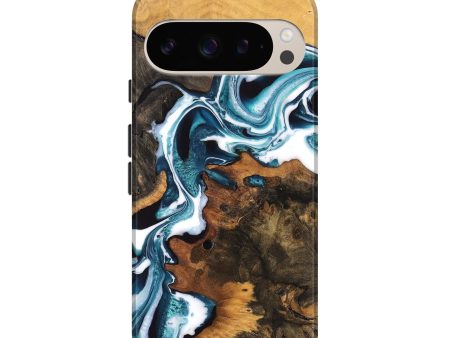 Pixel 9 Wood Live Edge Phone Case - Vaughn (Blue, 747493) Cheap