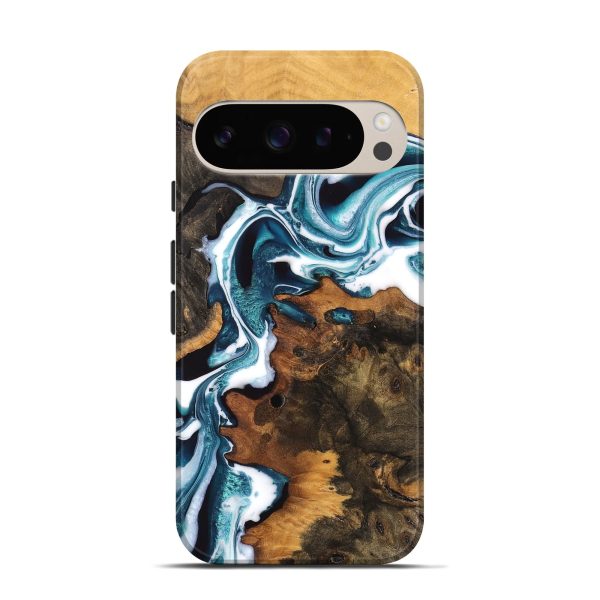 Pixel 9 Wood Live Edge Phone Case - Vaughn (Blue, 747493) Cheap