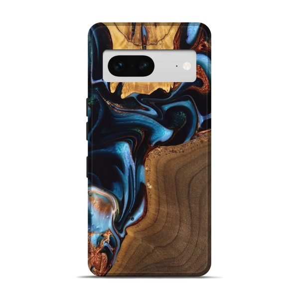 Pixel 7 Wood Live Edge Phone Case - Willard (Teal & Gold, 747496) Supply