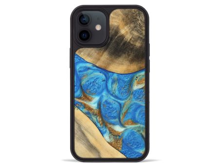 iPhone 12 mini Wood Phone Case - Jaquan (Teal & Gold, 747409) Online Hot Sale