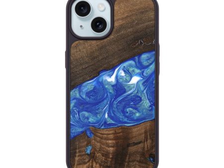 iPhone 15 Wood Phone Case - Daron (Blue, 747478) Discount