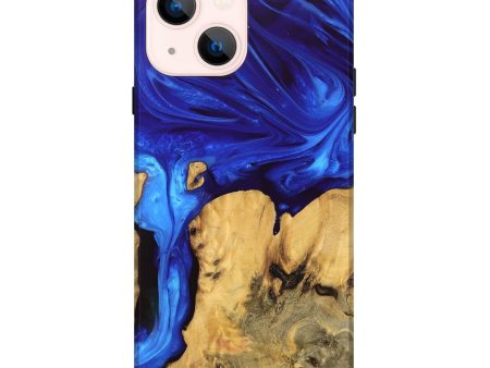 iPhone 14 Plus Wood Live Edge Phone Case - Lyndon (Blue, 747491) Supply