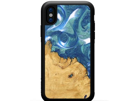 iPhone Xs Wood Phone Case - Cristy (Blue, 747450) Online Hot Sale