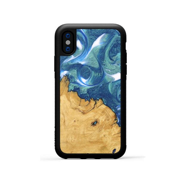 iPhone Xs Wood Phone Case - Cristy (Blue, 747450) Online Hot Sale