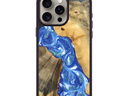 iPhone 15 Pro Max Wood Phone Case - Gene (Blue, 747458) Online now