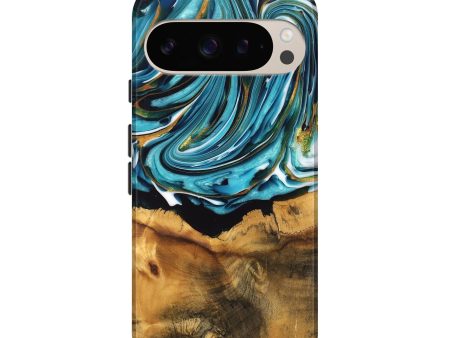 Pixel 9 Wood Live Edge Phone Case - William (Teal & Gold, 747509) Sale