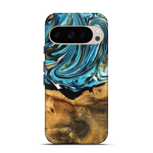 Pixel 9 Wood Live Edge Phone Case - William (Teal & Gold, 747509) Sale