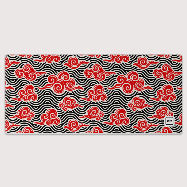 Red Anime Clouds Mousepad Fashion