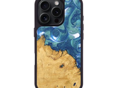 iPhone 16 Pro Wood Phone Case - Cristy (Blue, 747450) Sale