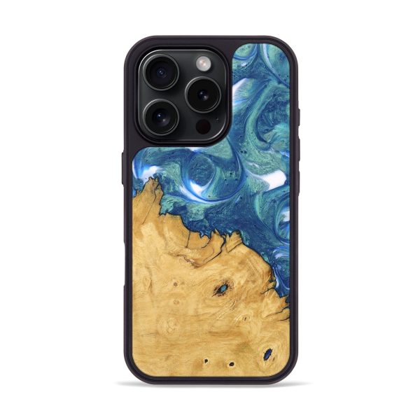 iPhone 16 Pro Wood Phone Case - Cristy (Blue, 747450) Sale