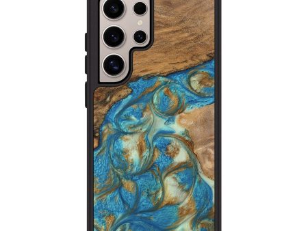 Galaxy S25 Ultra Wood Phone Case - Milani (Teal & Gold, 747441) Online