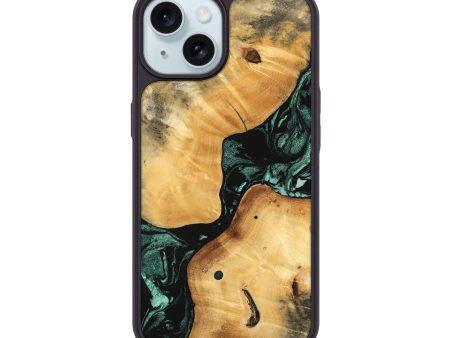 iPhone 15 Wood Phone Case - Casper (Green, 747413) For Sale